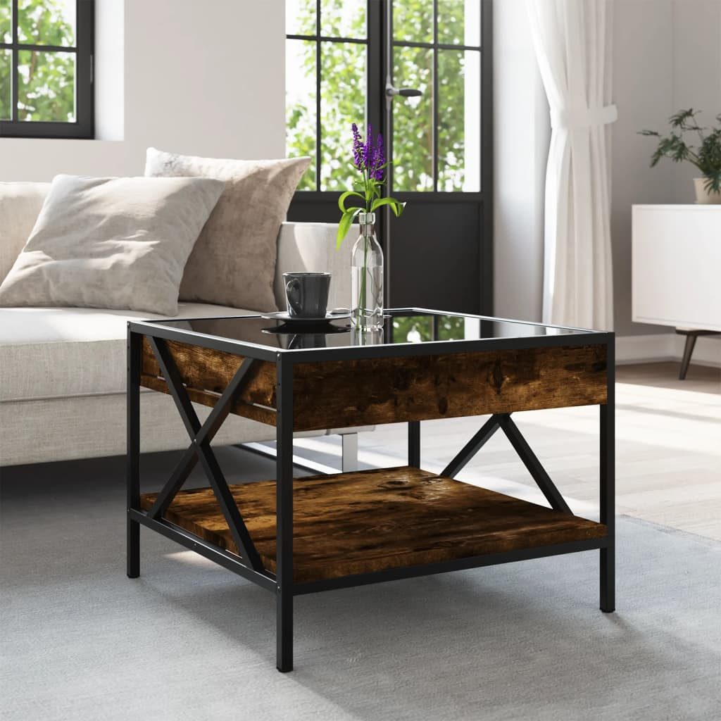 vidaXL Couchtisch Couchtisch mit Infinity-LED Räuchereiche 50x50x38 cm (1-St)