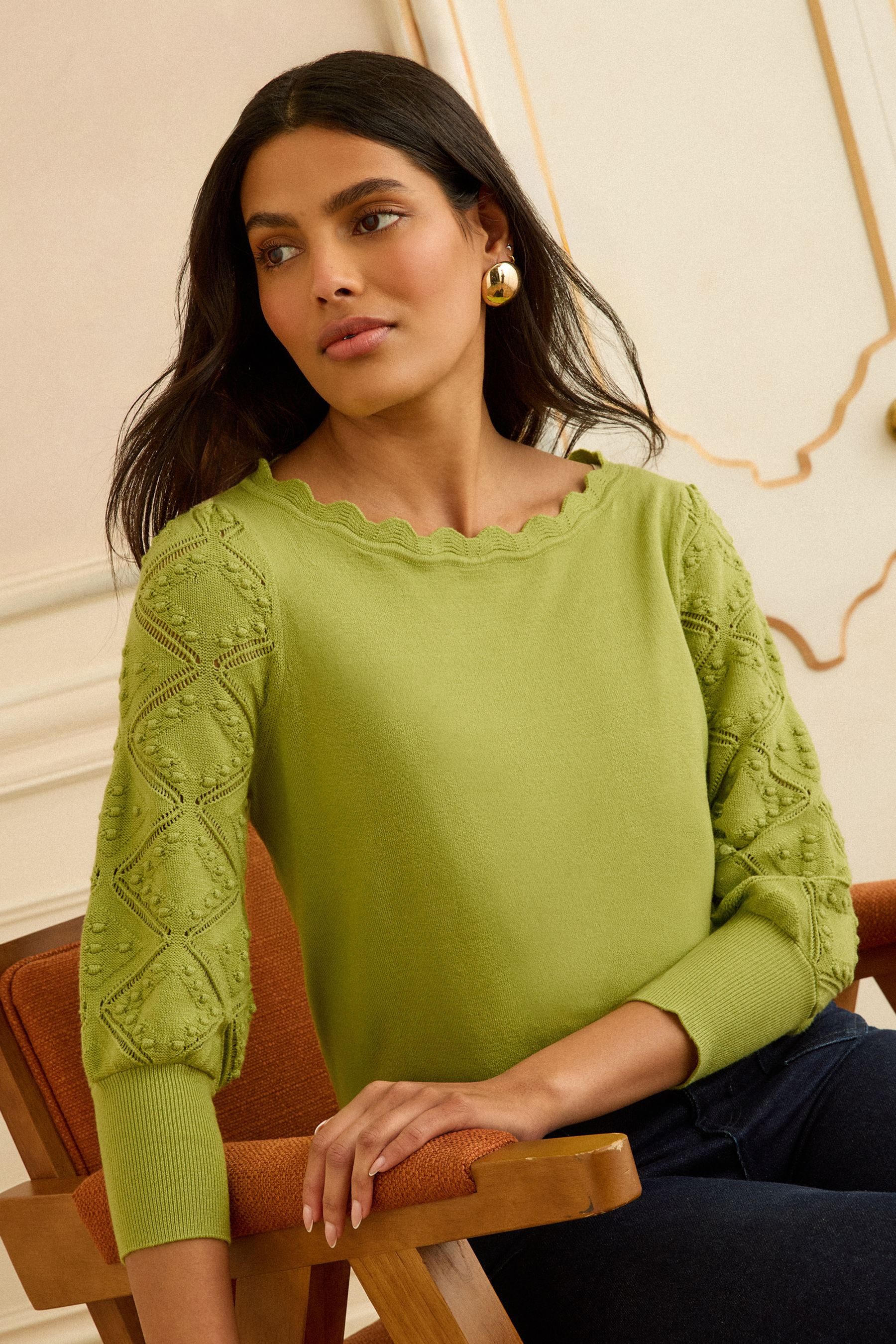 Love & Roses 3/4 Arm-Pullover Love & Roses Strickpulli mit 3/4-Ärmeln, Regu günstig online kaufen