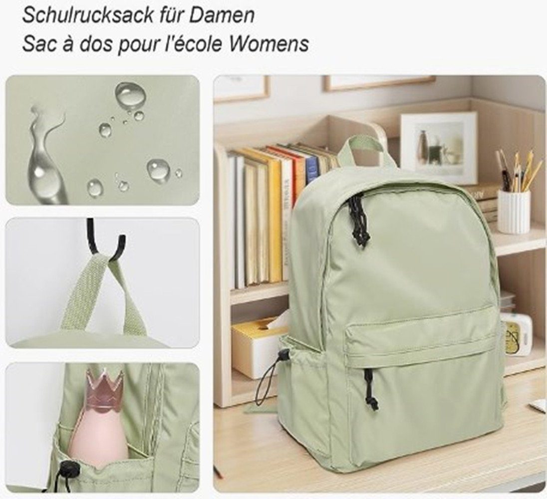 Damen,Travel Schultaschen Teenageralter, Schulrucksack Wasserdichter,Daypack Laptop Rucksack Schulrucksack im Zoll für XDeer 14 Mädchen Rucksack, green