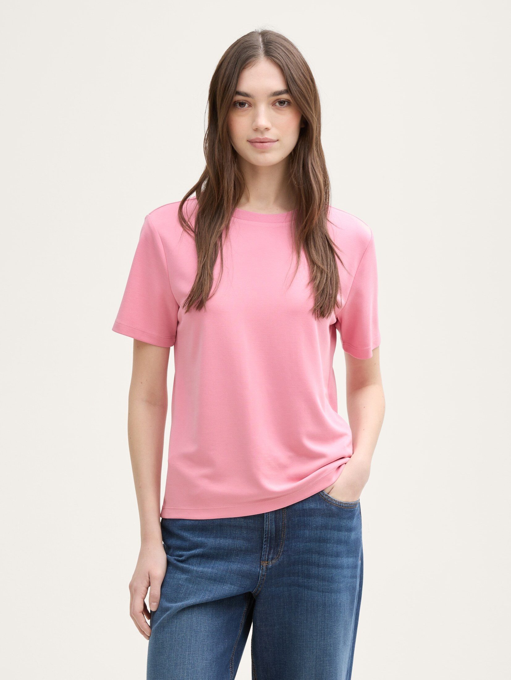 TOM TAILOR Denim Rundhalsshirt mit Rundhalsausschnitt günstig online kaufen