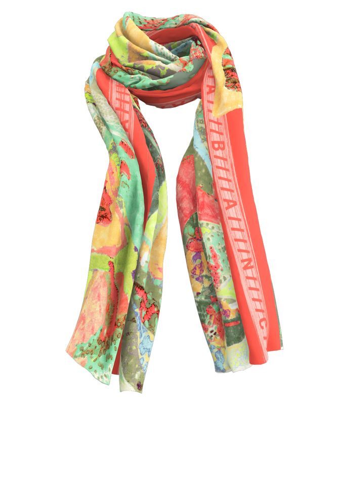 Modetuch – Leichter Schal mit Allover-Print in Trendfarben