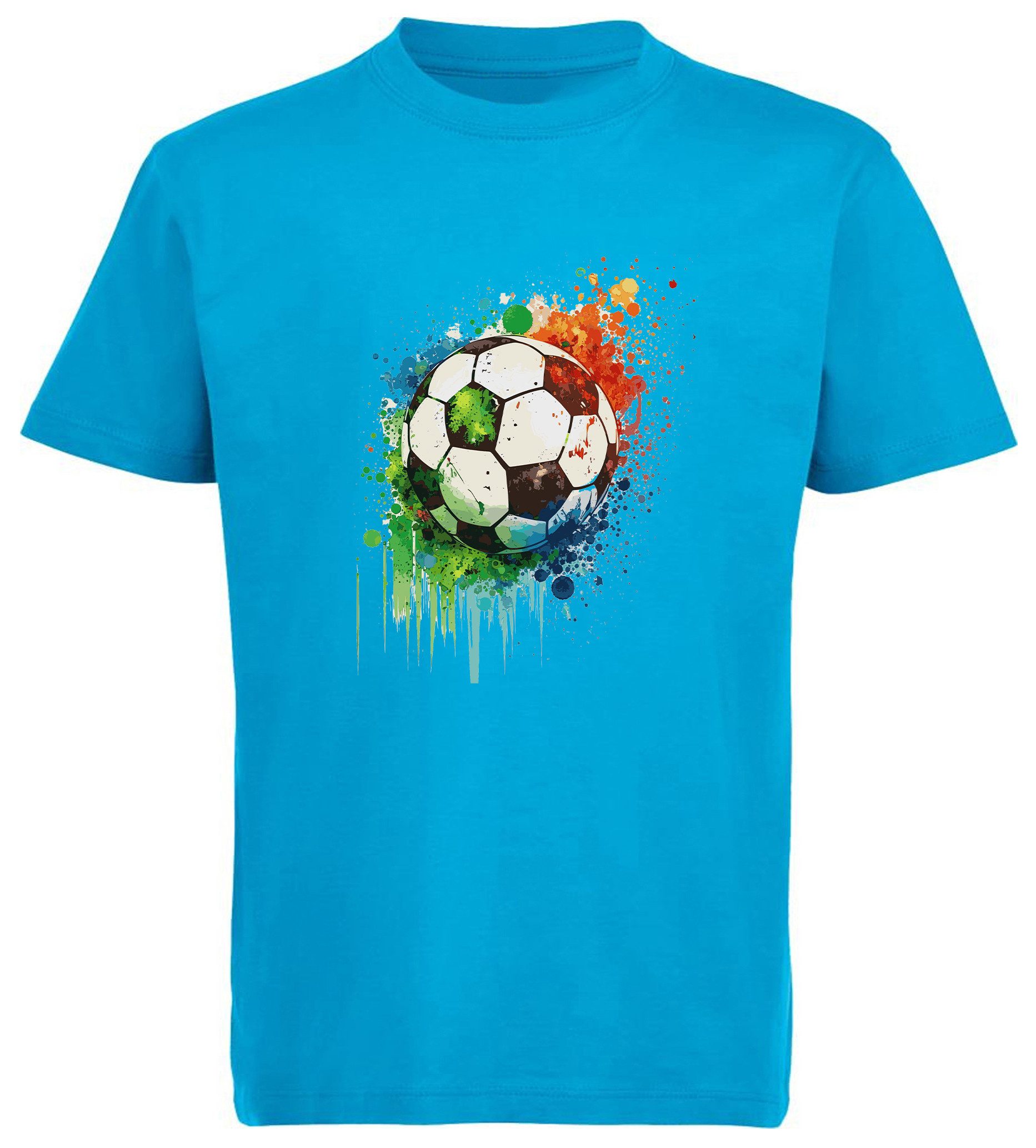 MyDesign24 T-Shirt Kinder Fussball Print Shirt Bedrucktes Fussball T-Shirt i475