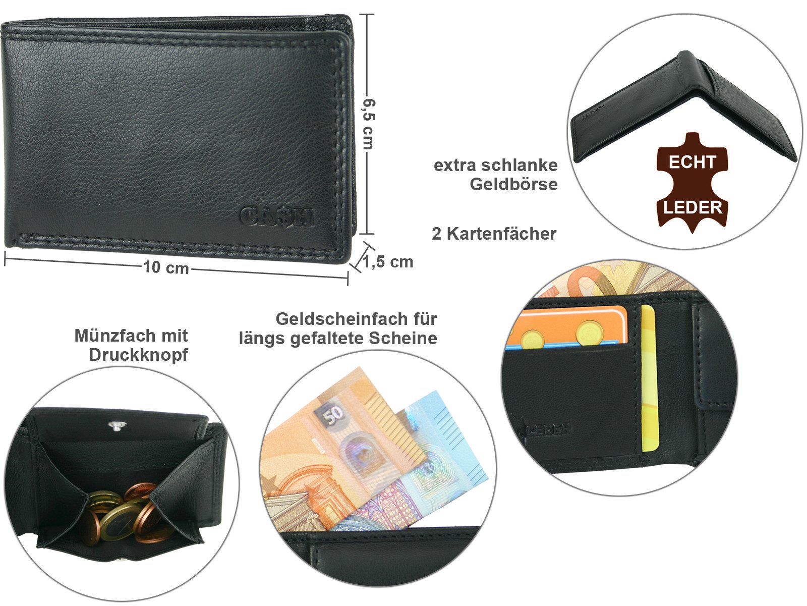 CA$H Geldbörse Mini-Geldbörse, Schlüsseltasche, Ausweishülle, Passhülle, günstig online kaufen