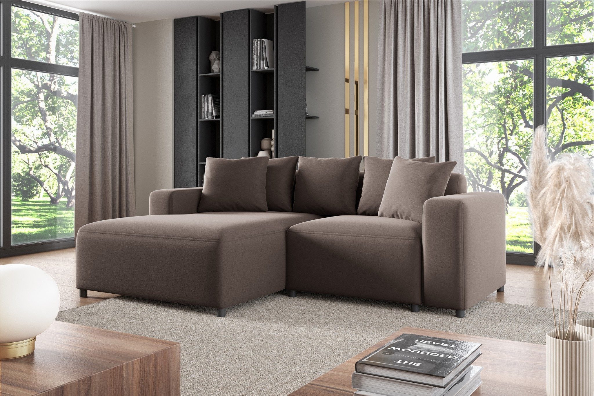 Ecksofa Designersofa MEGAN XS Velourstoff Salvador