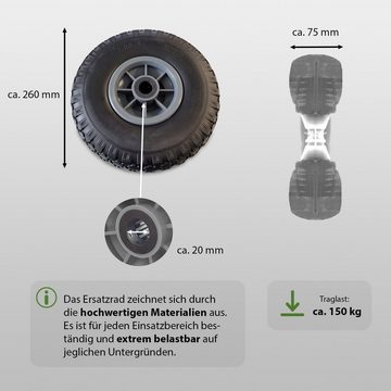 TRUTZHOLM Sackkarren-Rad Sackkarrenrad Vollgummi 260x85mm 3.00-4 PU Sackkarre Ersatzrad Rad