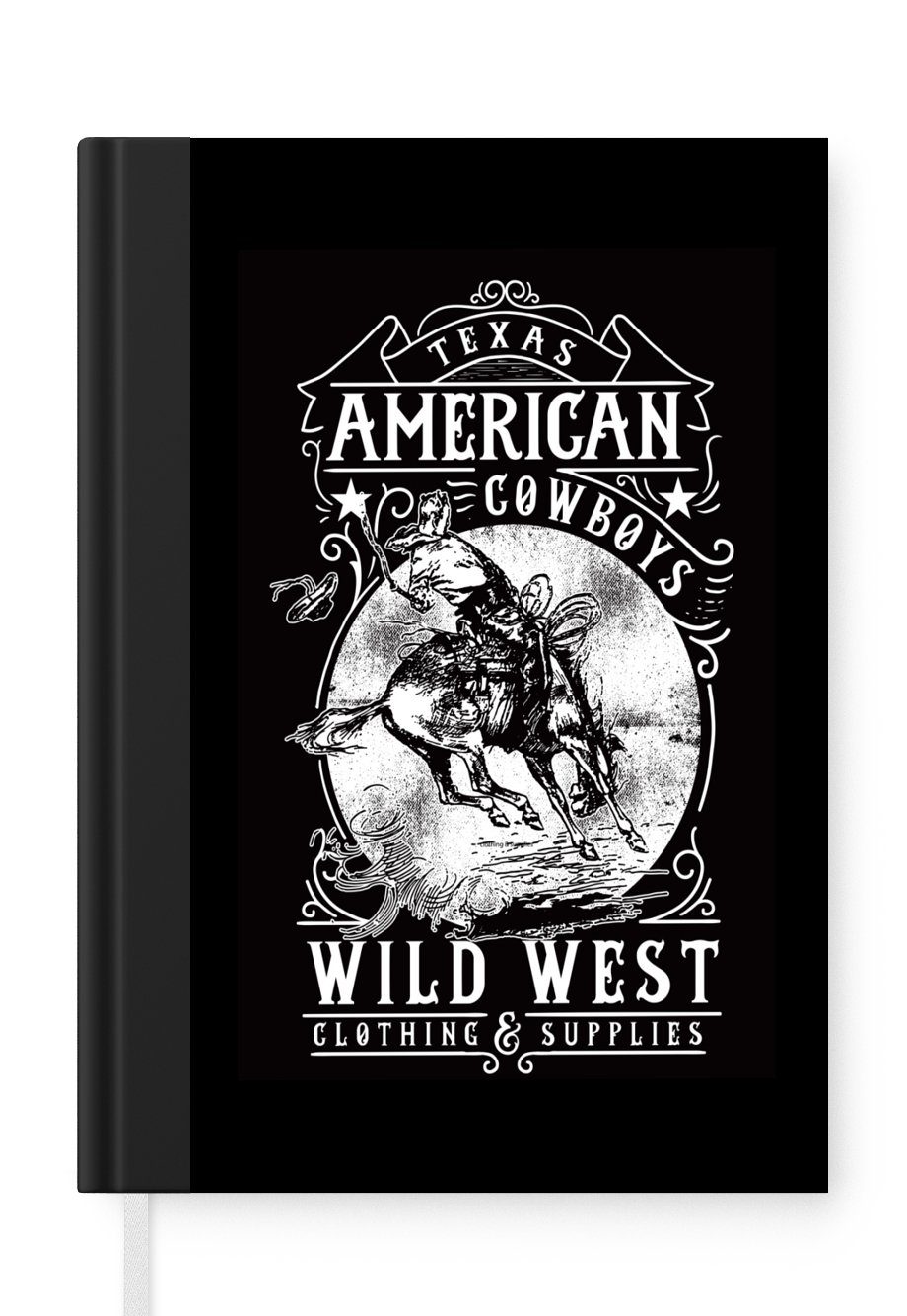 MuchoWow Notizbuch Mancave Western, Altmodisch Journal, - - Cowboy - A5, Tagebuch, Seiten, Notizheft, Merkzettel, 98 Haushaltsbuch
