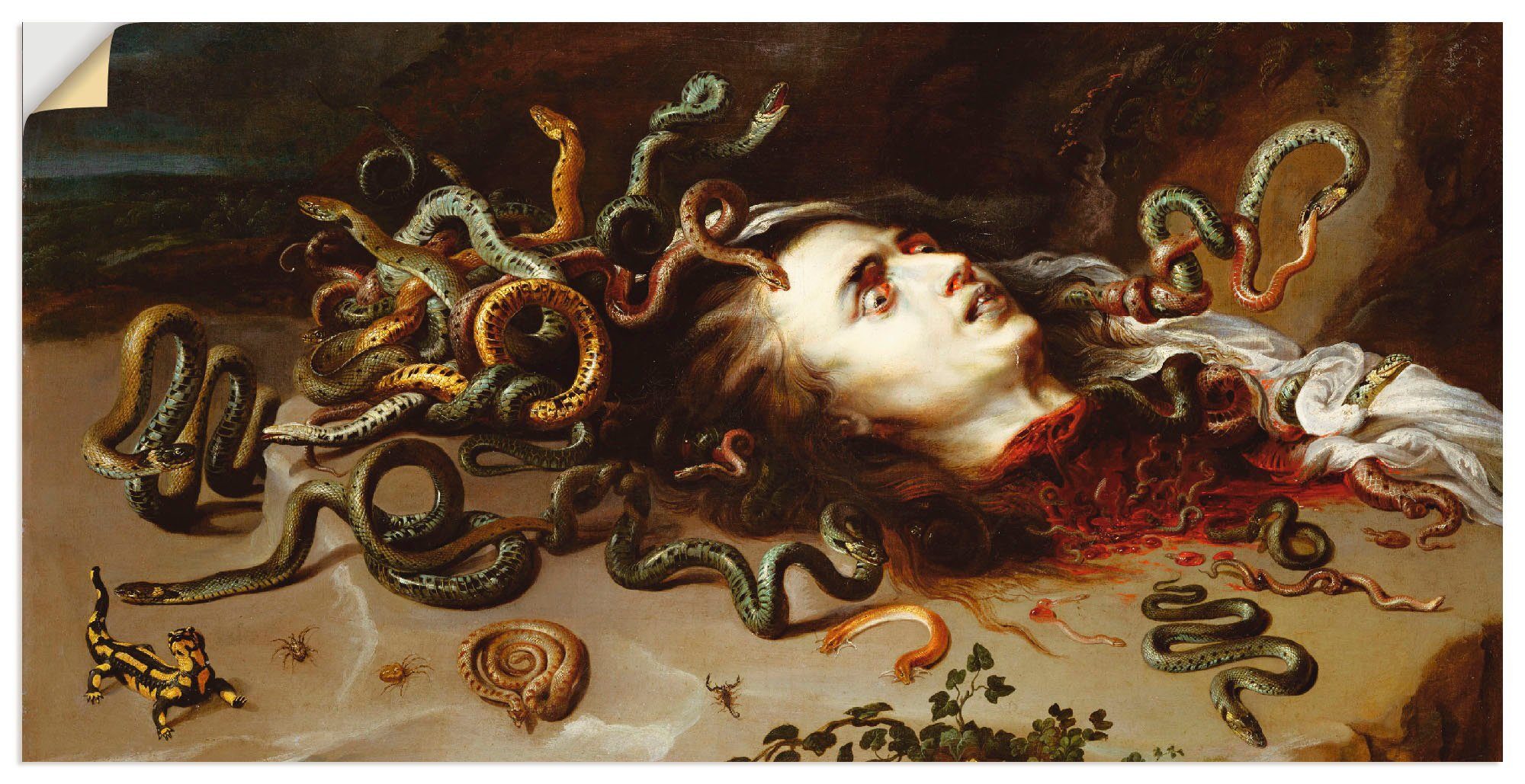 St), klassische als Wandaufkleber Das Poster oder Leinwandbild, der in Größen Fantasie Haupt (1 versch. Artland Wandbild Medusa,