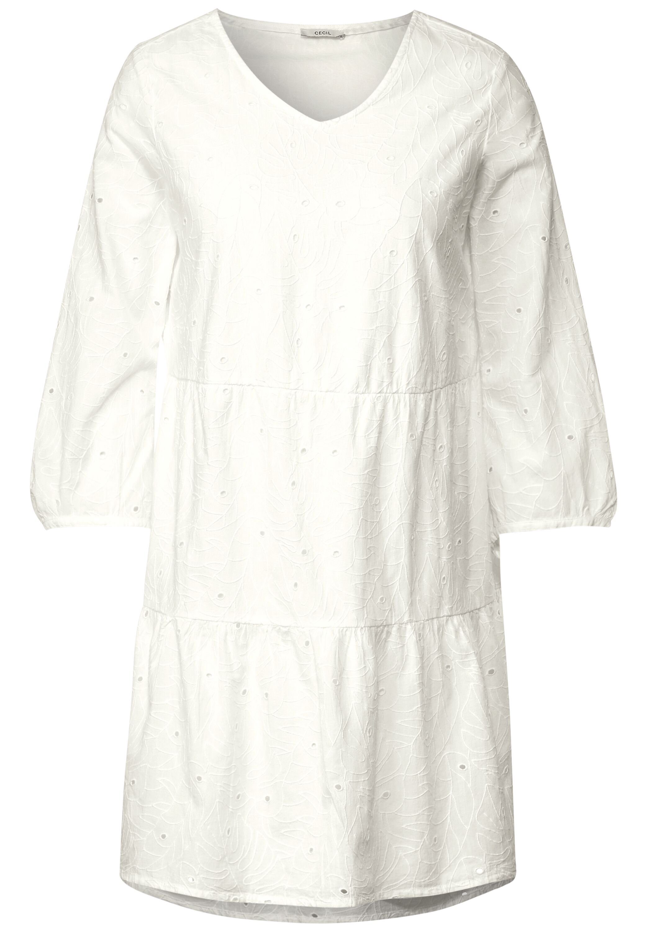 Cecil Maxikleid Cecil Stickerei Kleid (1-tlg) mit Nicht Volants Vanilla Vorhanden in White