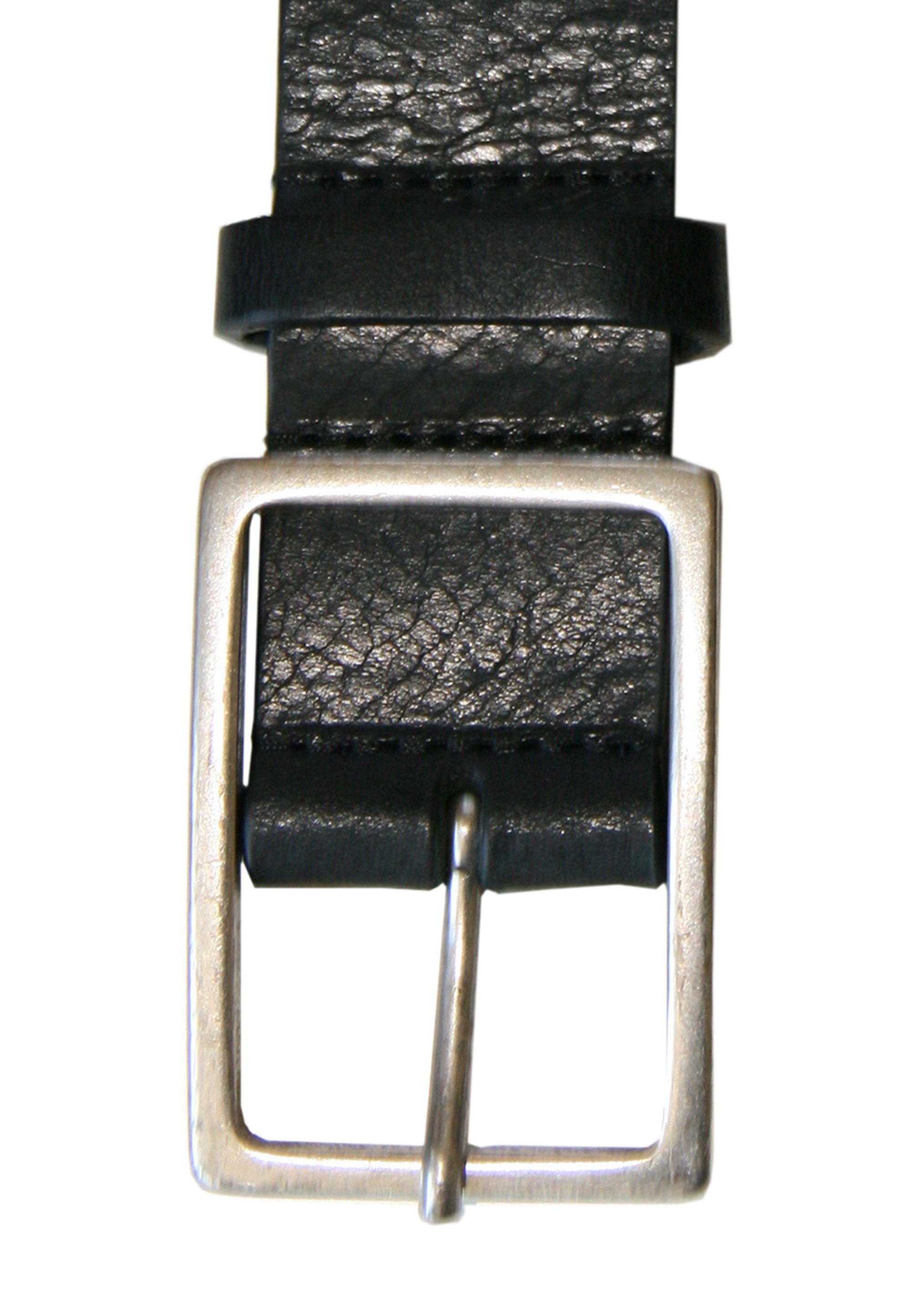 Rechteck-Schließe schlichter Legend Ledergürtel schwarz mit