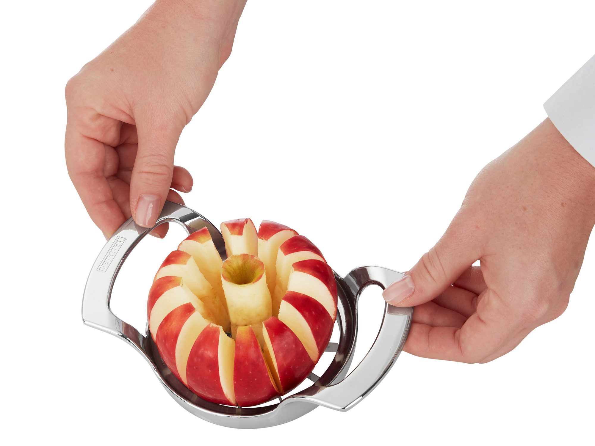 Leifheit Obstschneider Apfelteiler, (1-tlg), Teilt Äpfel und Birnen, entkernt zugleich, leichte Reinigung
