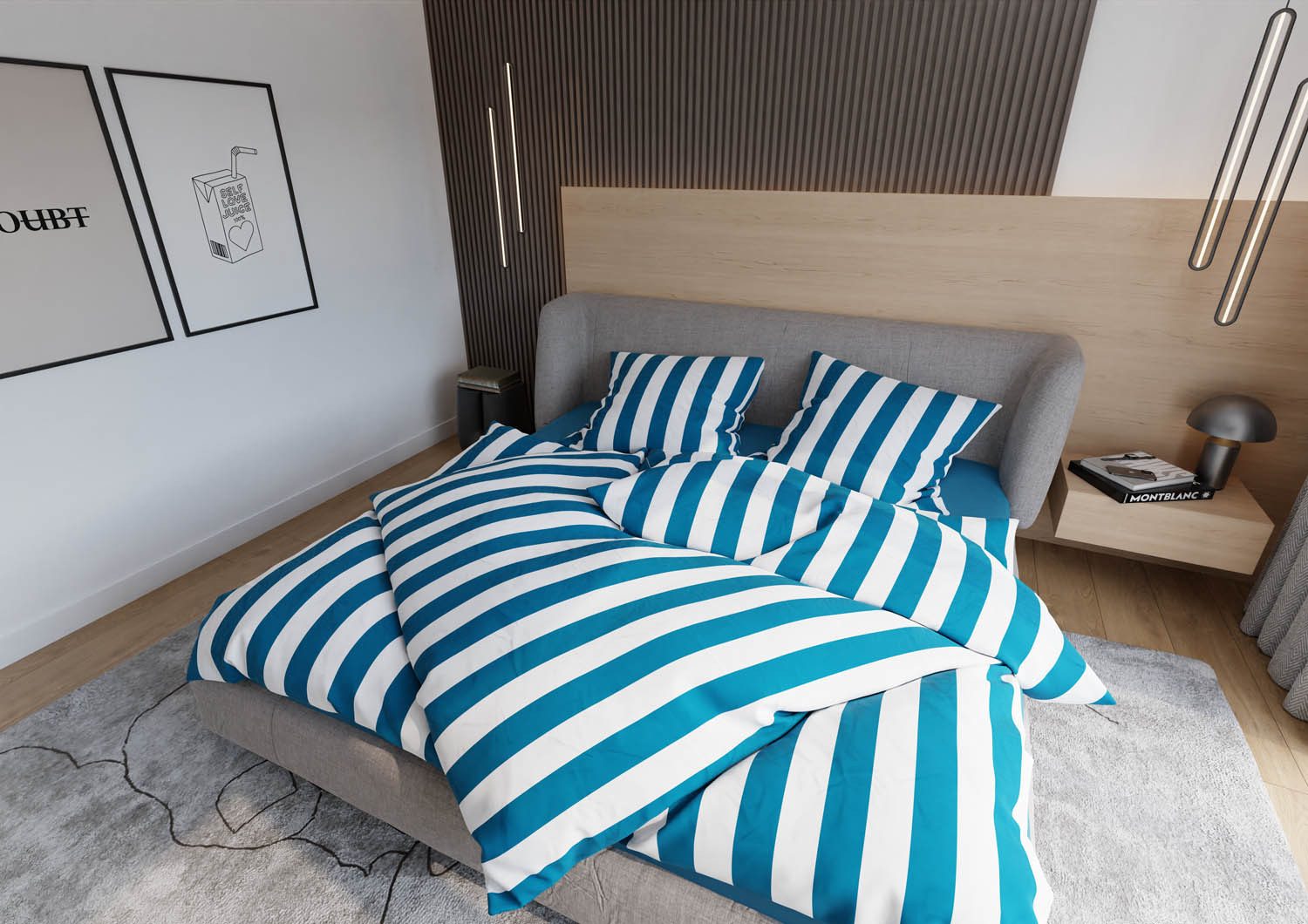 Bettwäsche Mako Satin Bettwäsche Blockstreifen