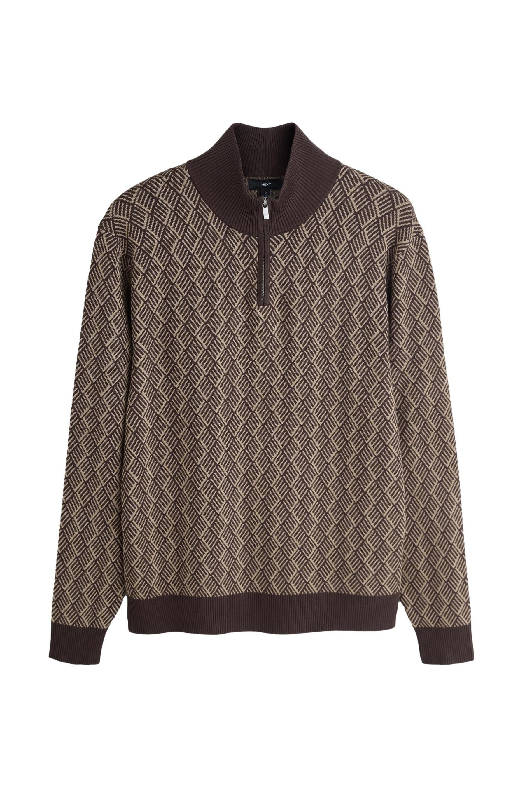 Troyer Regular Fit Jacquard-Troyer mit Viertel-RV