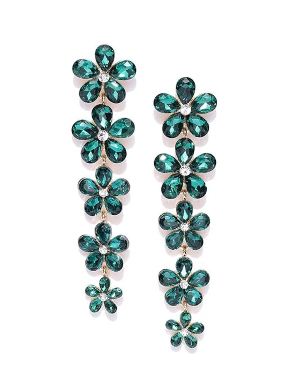 Ohrhänger-Set Vergoldete Ohrringe Dangler Floral Für Frauen & Mädchen