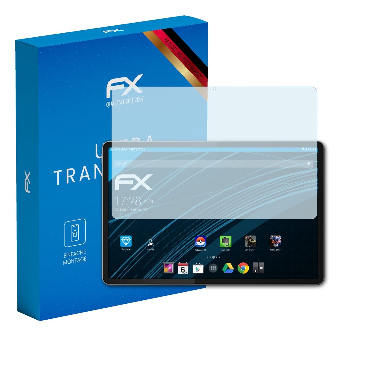 atFoliX Schutzfolie Displayschutz für Lenovo Yoga Tab 11.1 Inch 2025, (2 Folien), Ultraklar und hartbeschichtet