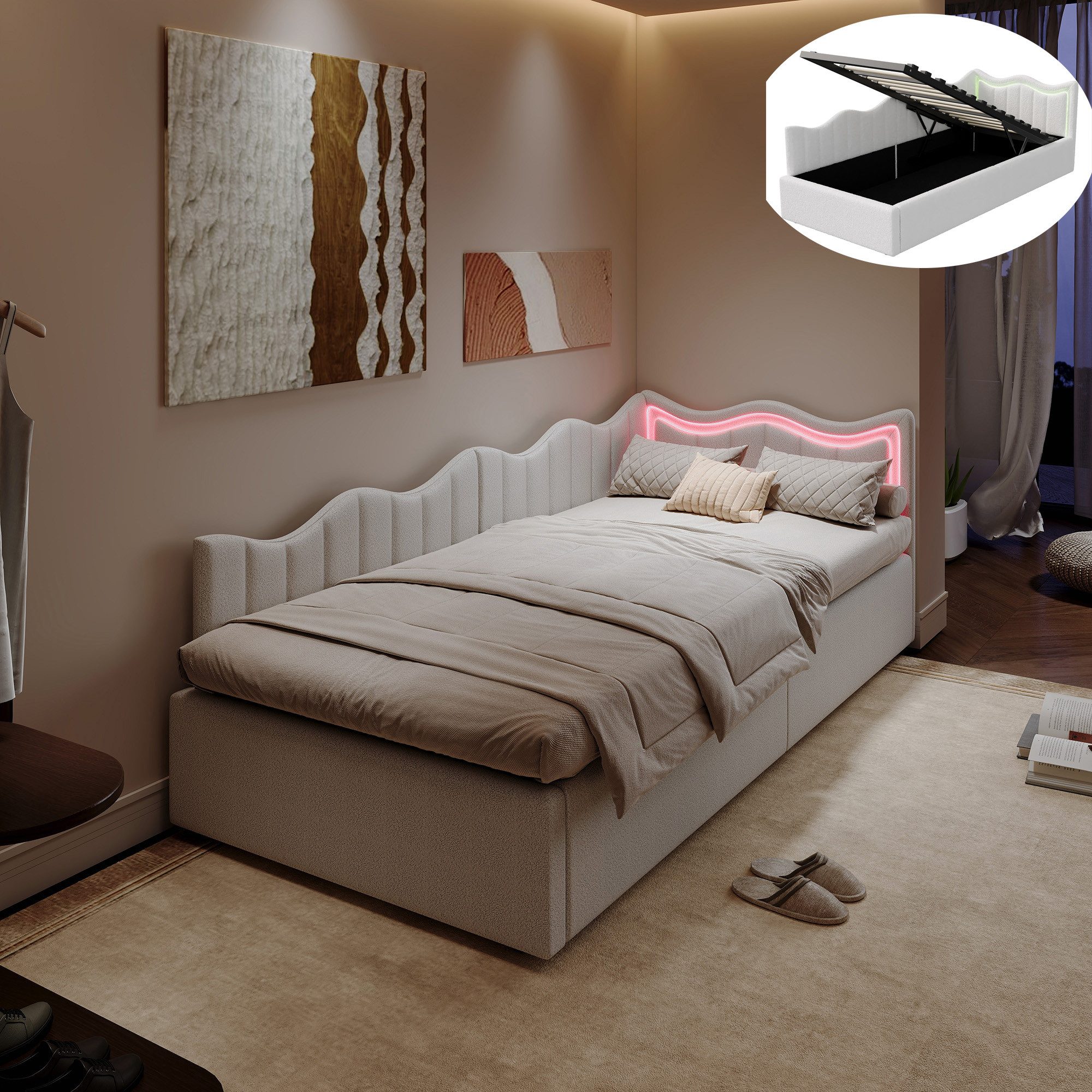 PXloue Polsterbett Daybett Tagesbett (Geeignet für Jungen und Mädchen), Sta günstig online kaufen