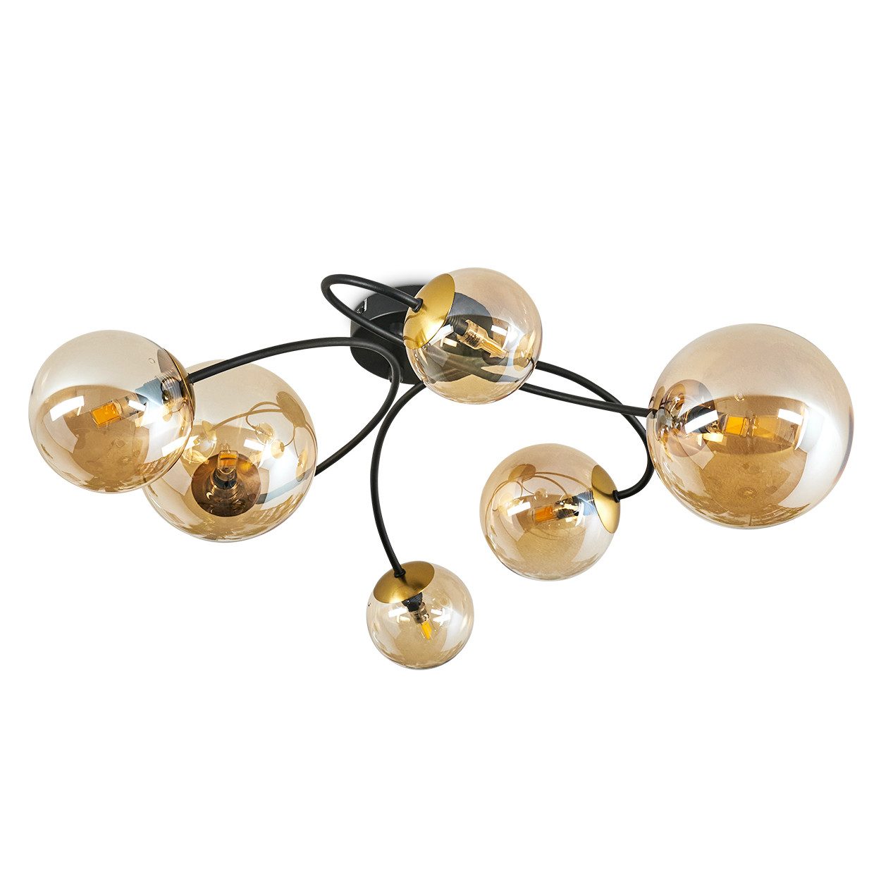 hofstein Deckenleuchte Deckenlampe aus Metall/Glas in günstig online kaufen
