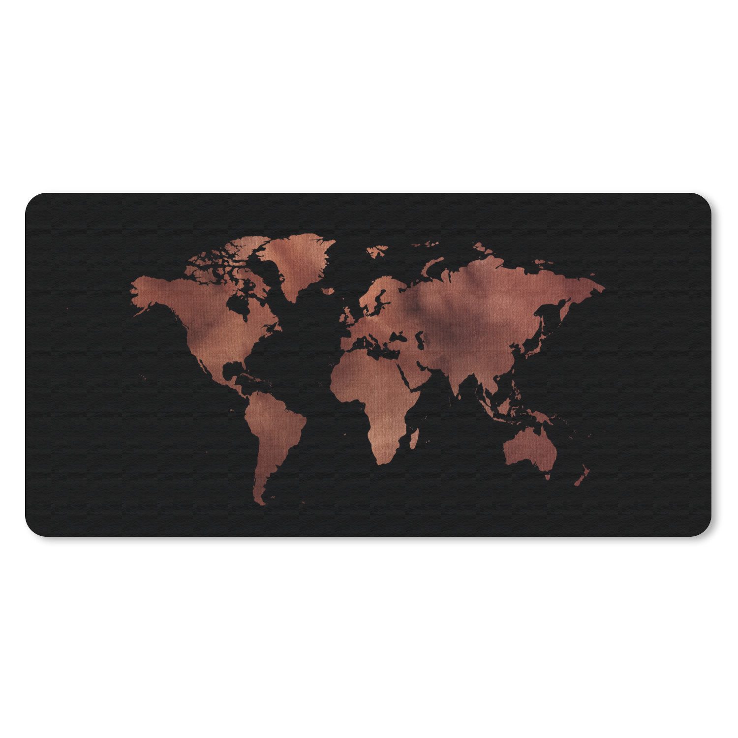 MuchoWow Mauspad Weltkarte - Leder - Rosa (1-St), Mousepad mit Rutschfester Unterseite, Mausunterlage, Gaming, 60x30 cm