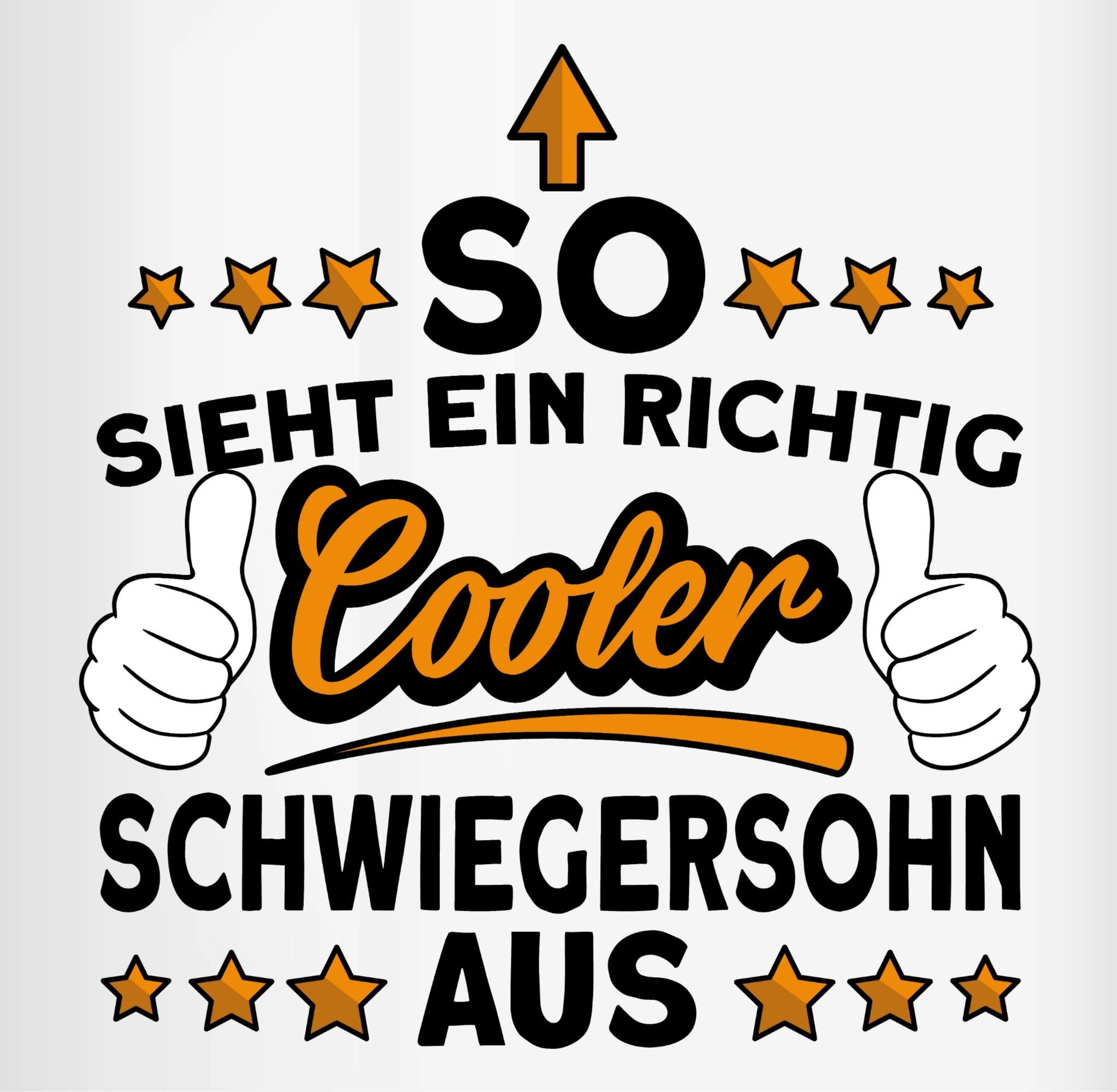 Schwiegersohn cooler Statement sieht Shirtracer Sprüche Geschenk, Schwiegersohn Schwarz Keramik, Tasse aus ein richtig - 1 So