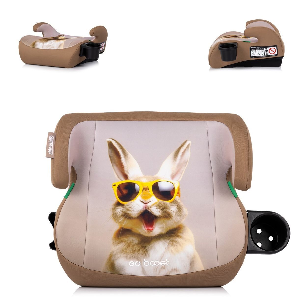 Chipolino Kindersitzerhöhung Go Boost 125-150 cm, ab: 5, bis: 12, i-Size Getränkehalter waschbar, waschbarer Bezug, atmungsaktiv