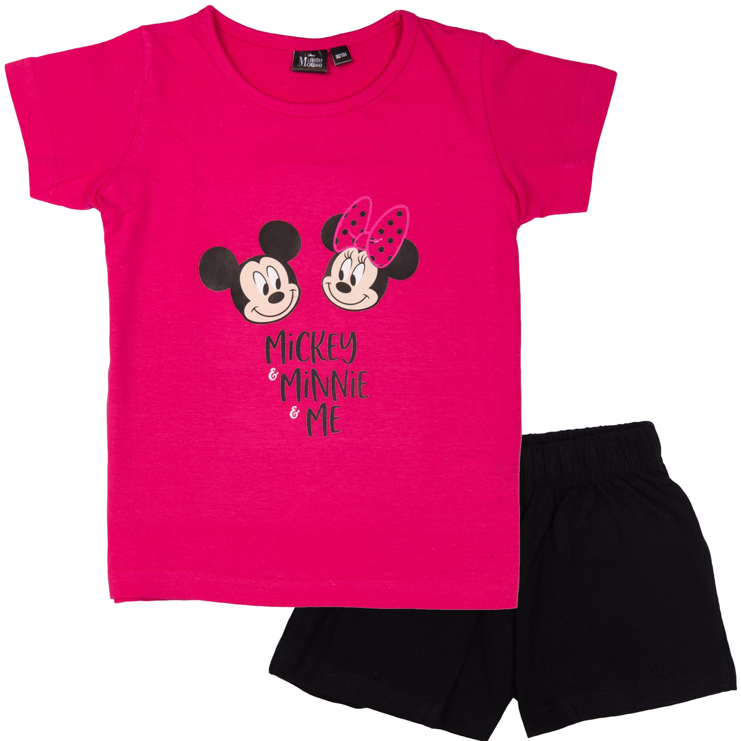 Labels® Mädchen & Mickey Disney Minnie Schlafanzug für United Mouse Schlafanzug Pink/Schwarz