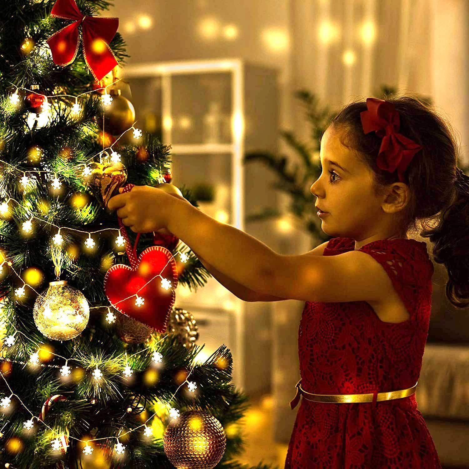 Schneeflocken Weihnachten, E0204, LED Beleuchtung Winter Weihnachten Herz Lichterkette, Herz Alster Alster LED-Lichterkette