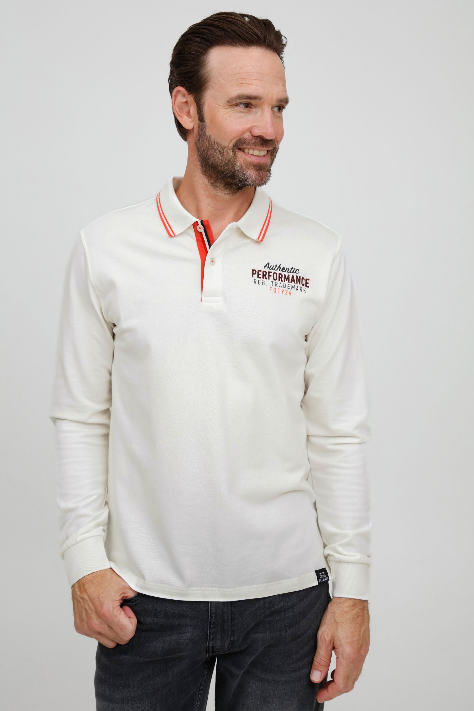 FQ1924 Langarmshirt FQWidar Modisches Langarmshirt mit Polokragen