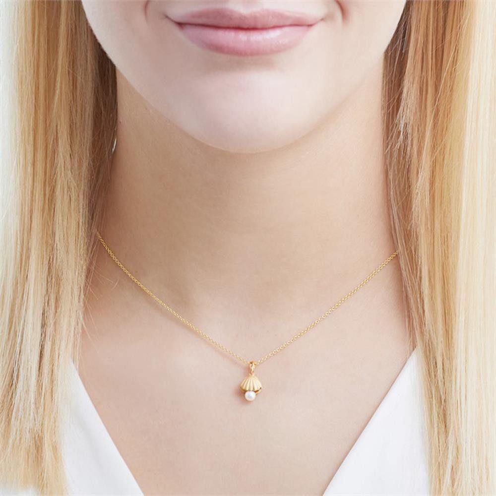 Unique Kettenanhänger Goldene Muschel m...