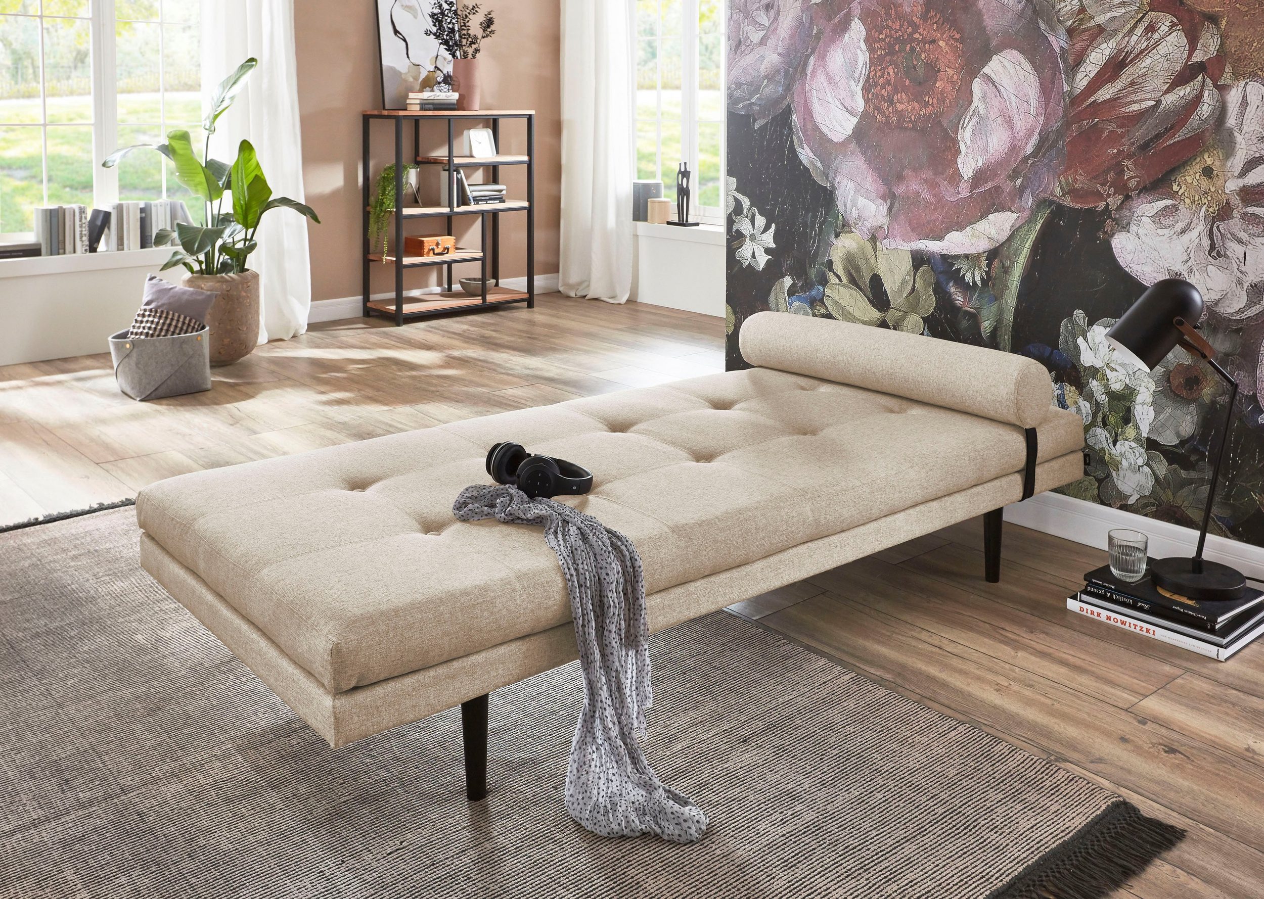 ATLANTIC home collection Chaiselongue »Bergen«, Tagesliege im Japanischen Stil, inklusive arretierbarer Nackenrolle