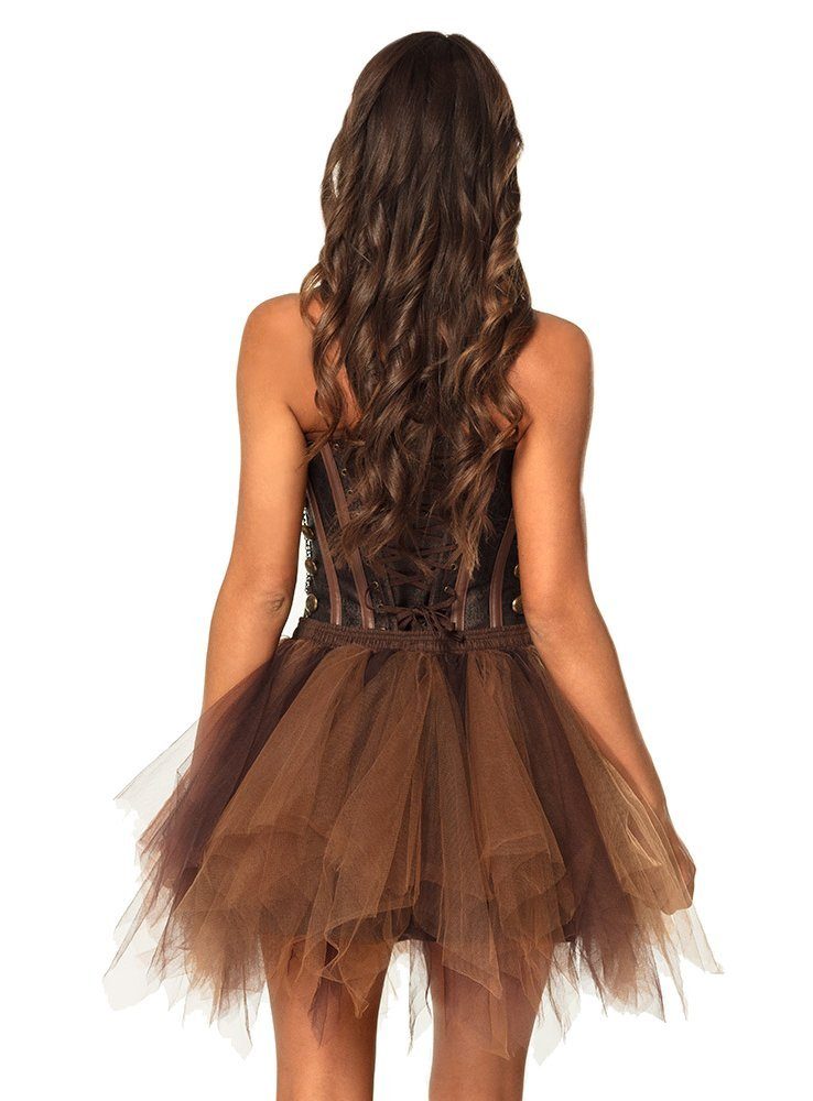 Boland Kostüm Kurzer Tüllrock braun - Rock für Faschingskostüm, Dreilagiger Petticoat für Steampunk oder erdfarbene Feen