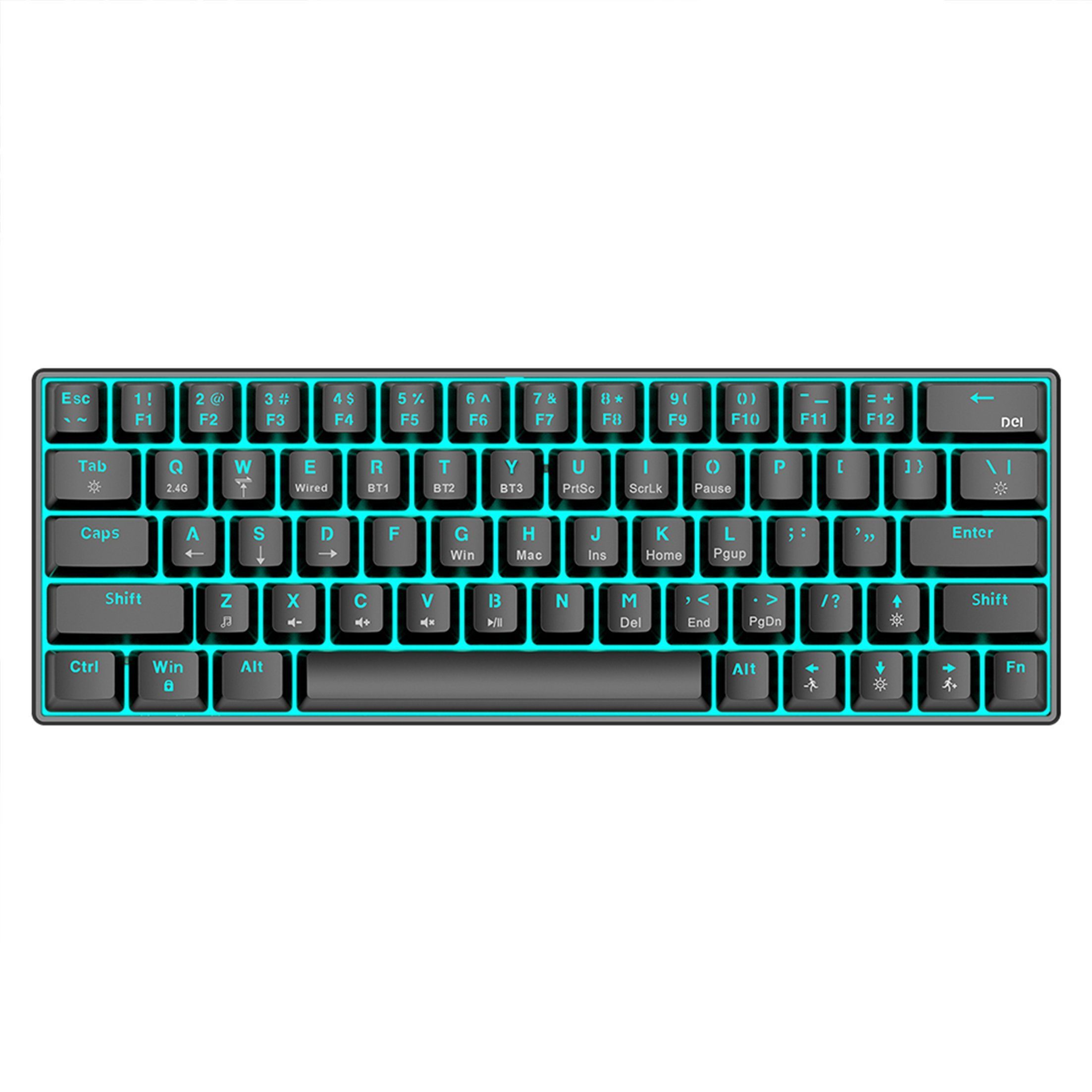 KINSI Mechanische Tastatur,Kabellose/Kabelgebundene Tastatur,Bluetooth Gaming-Tastatur (RGB-Beleuchtung)