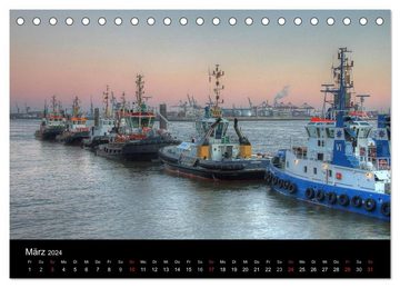 CALVENDO Wandkalender Hamburg (Tischkalender 2024 DIN A5 quer), CALVENDO Monatskalender