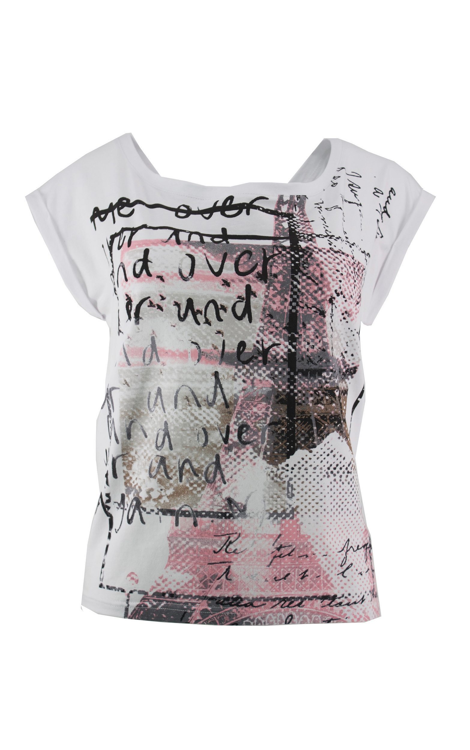 Print-Shirt mit abstraktem Paris-Print