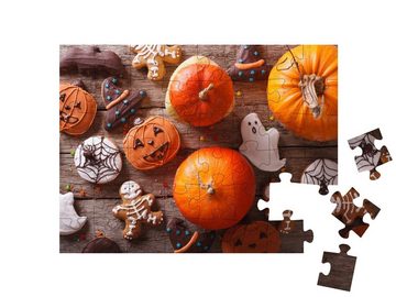 puzzleYOU Puzzle Halloween-Cookies und frischer Kürbis, 48 Puzzleteile, puzzleYOU-Kollektionen Festtage