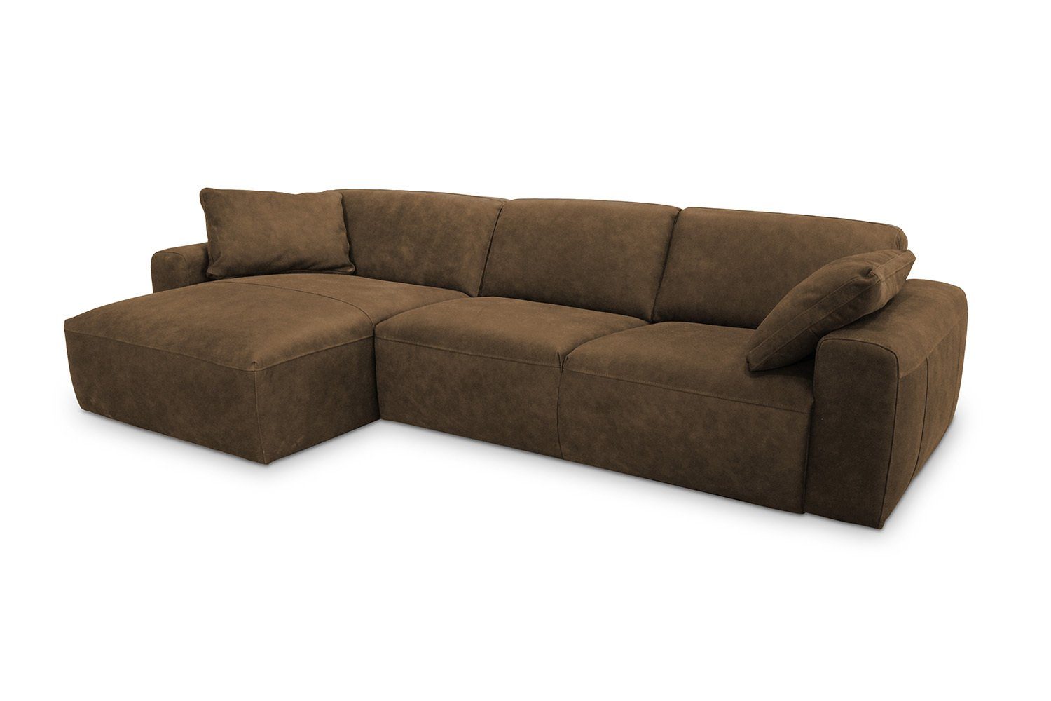 links, Farben Sofa tobacco versch. od. Ecksofa rechts KAWOLA Recamiere Leder, MORONI,