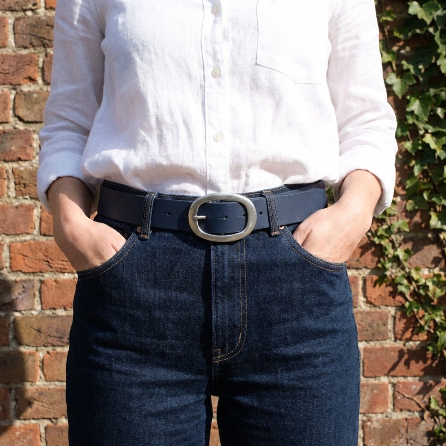 FRONHOFER Hüftgürtel Damen Rindsleder breit (1-St) 4 cm, ovale Schnalle, für Jeans