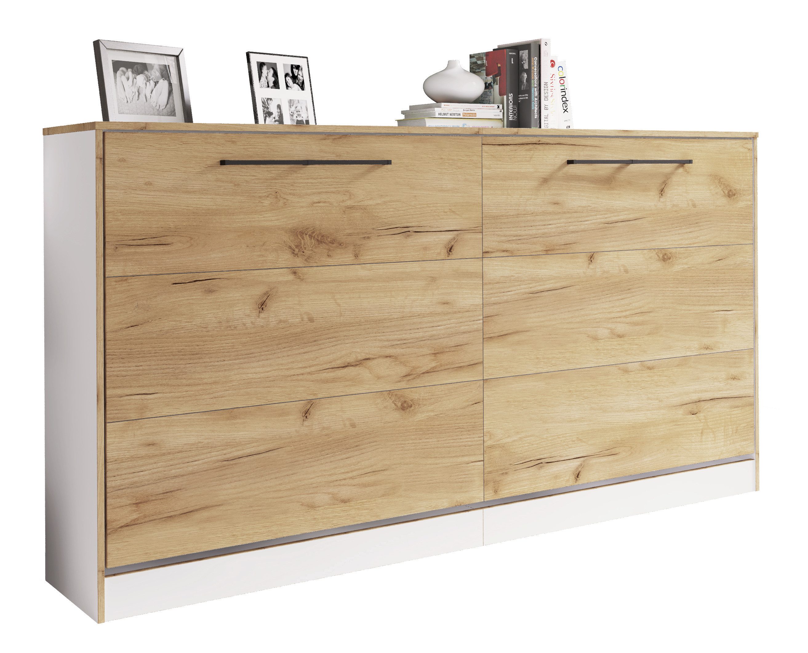 VCM Midischrank Schrankbett, Wandklappbett Lattenrost 90x200 cm