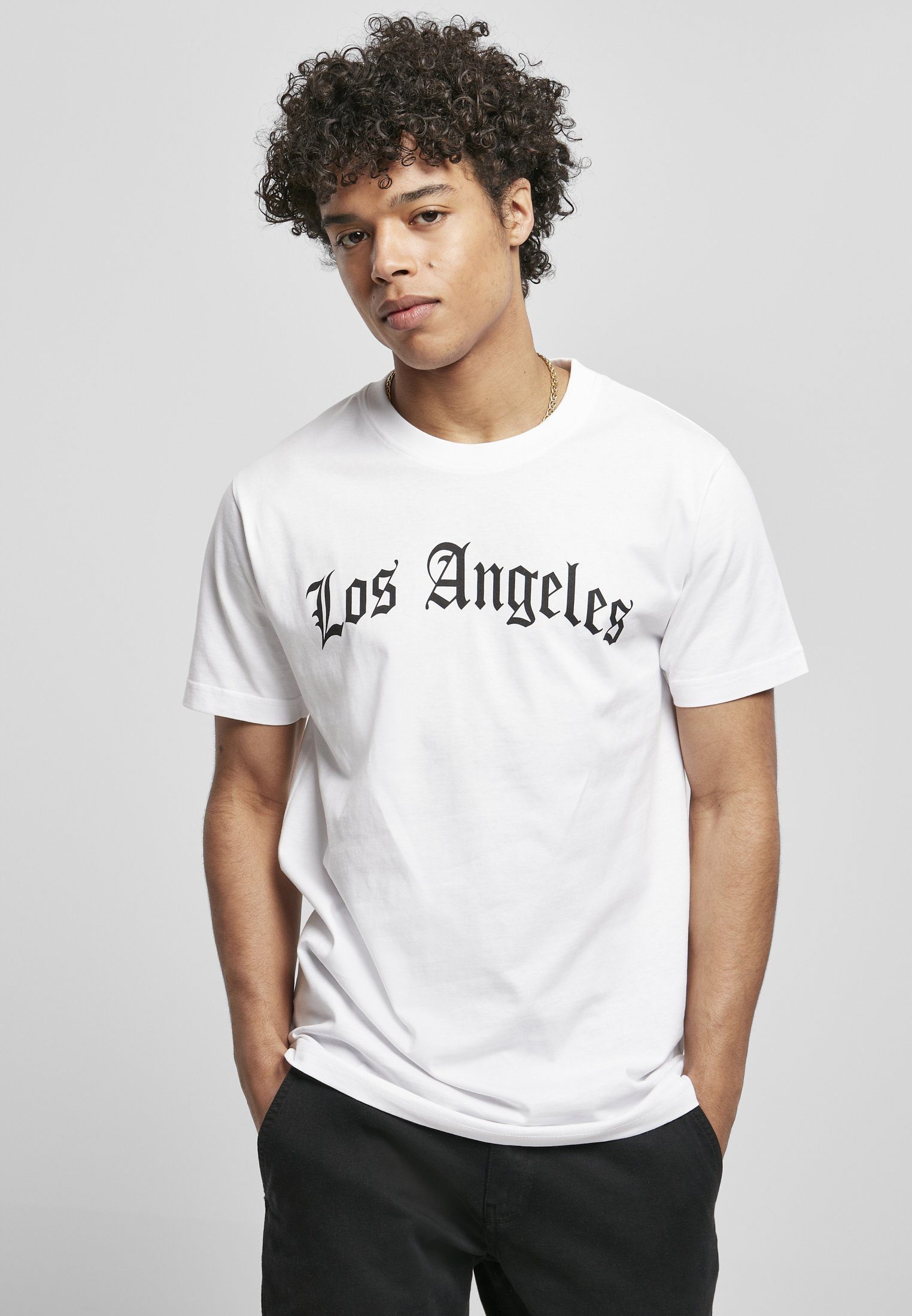 white Wording Los Herren Angeles Mister Tee Tee MisterTee (1-tlg) T-Shirt