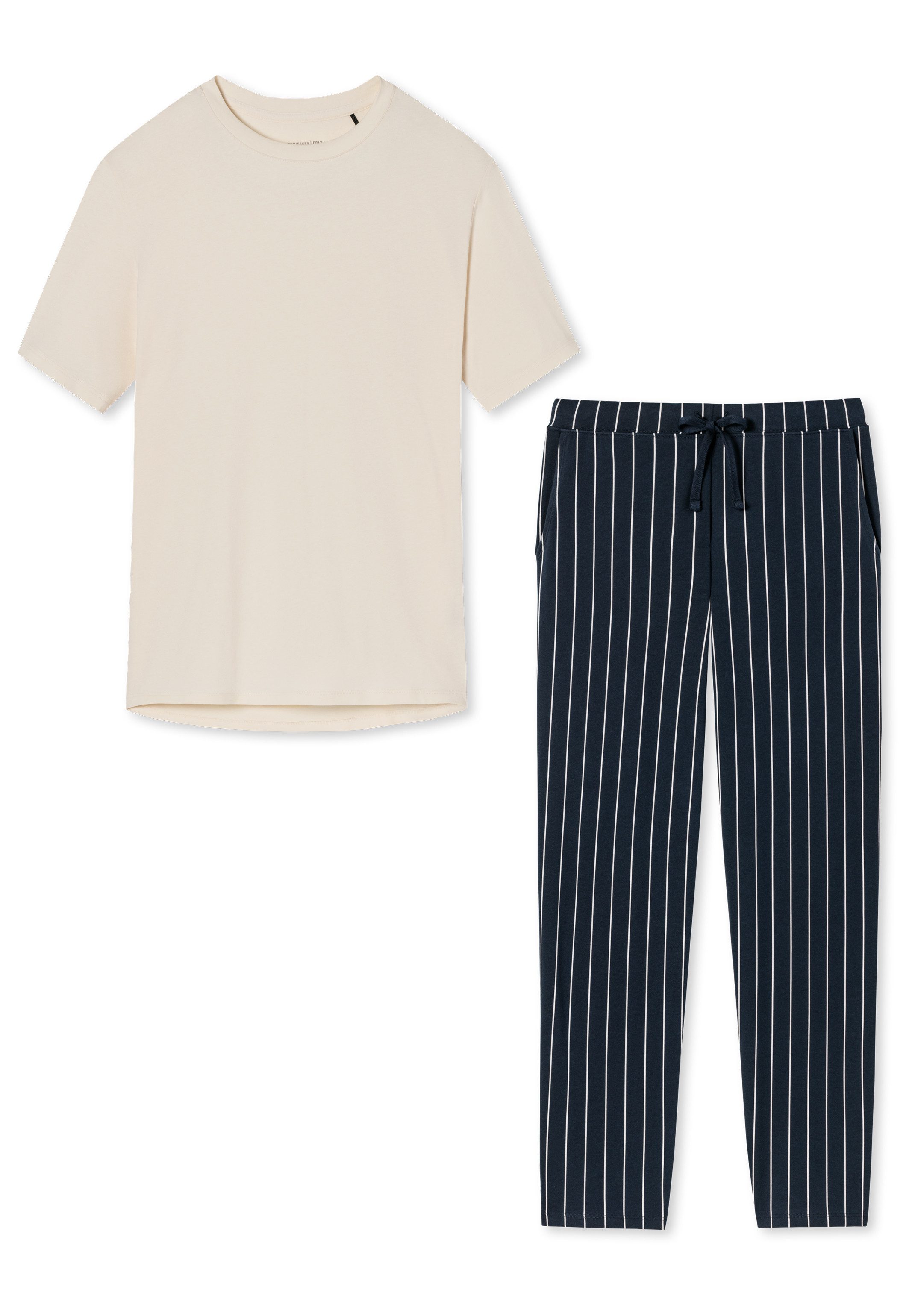 Blau gestreift / Creme