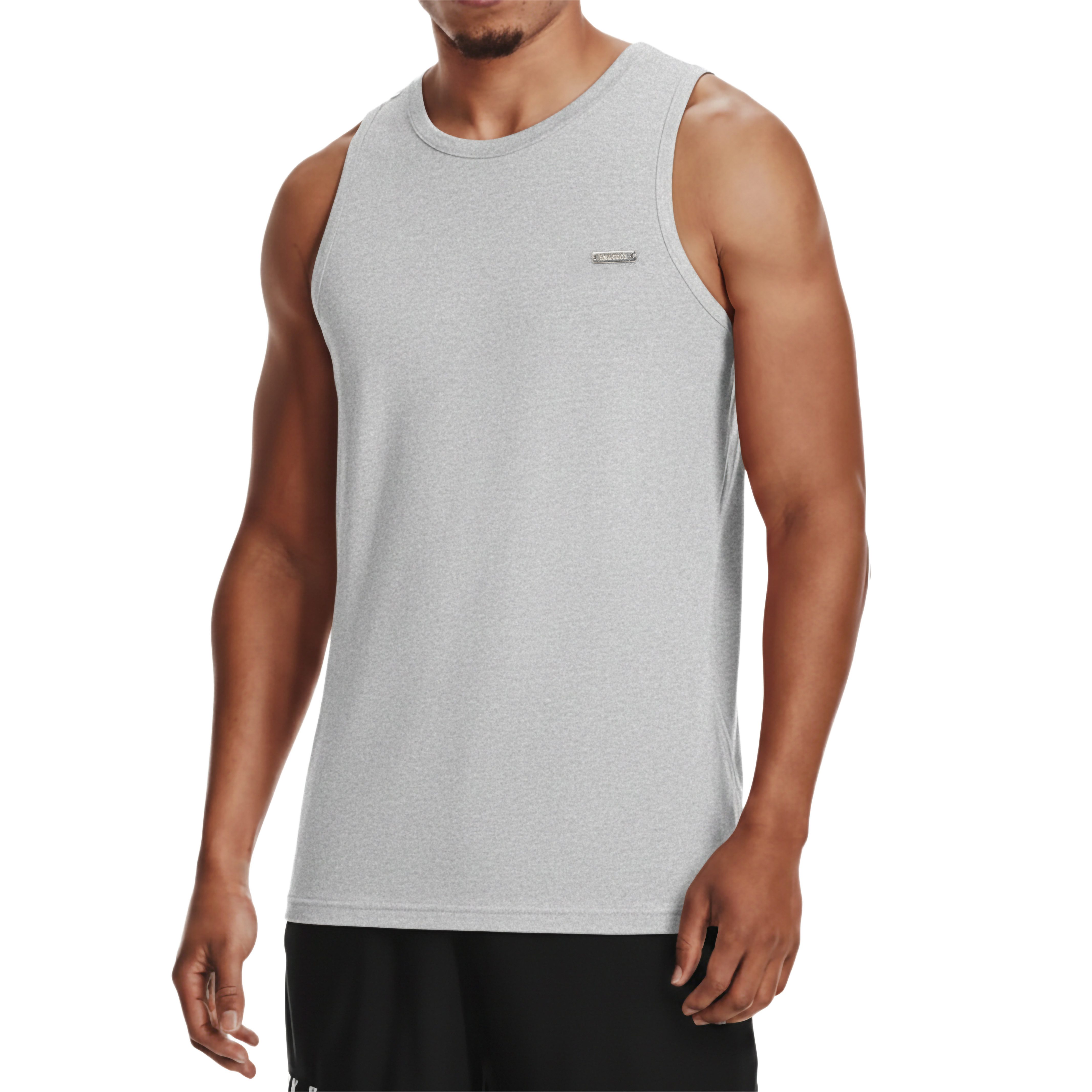 Tanktop Arian, ärmelloses Muskelshirt mit Rundhals & Metall-Logo, Training