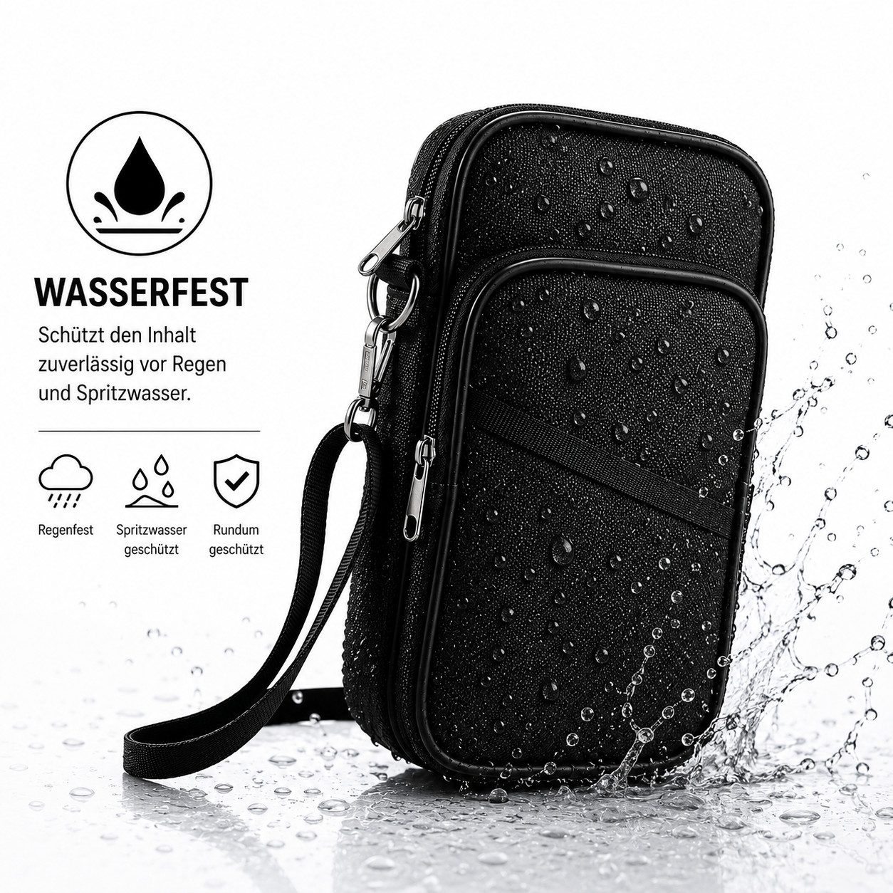 FireMat Umhängetasche Crossbody Schultertasche mit RFID-Schutz, Feuerfest & Wasserfest – Bild 5 von 5