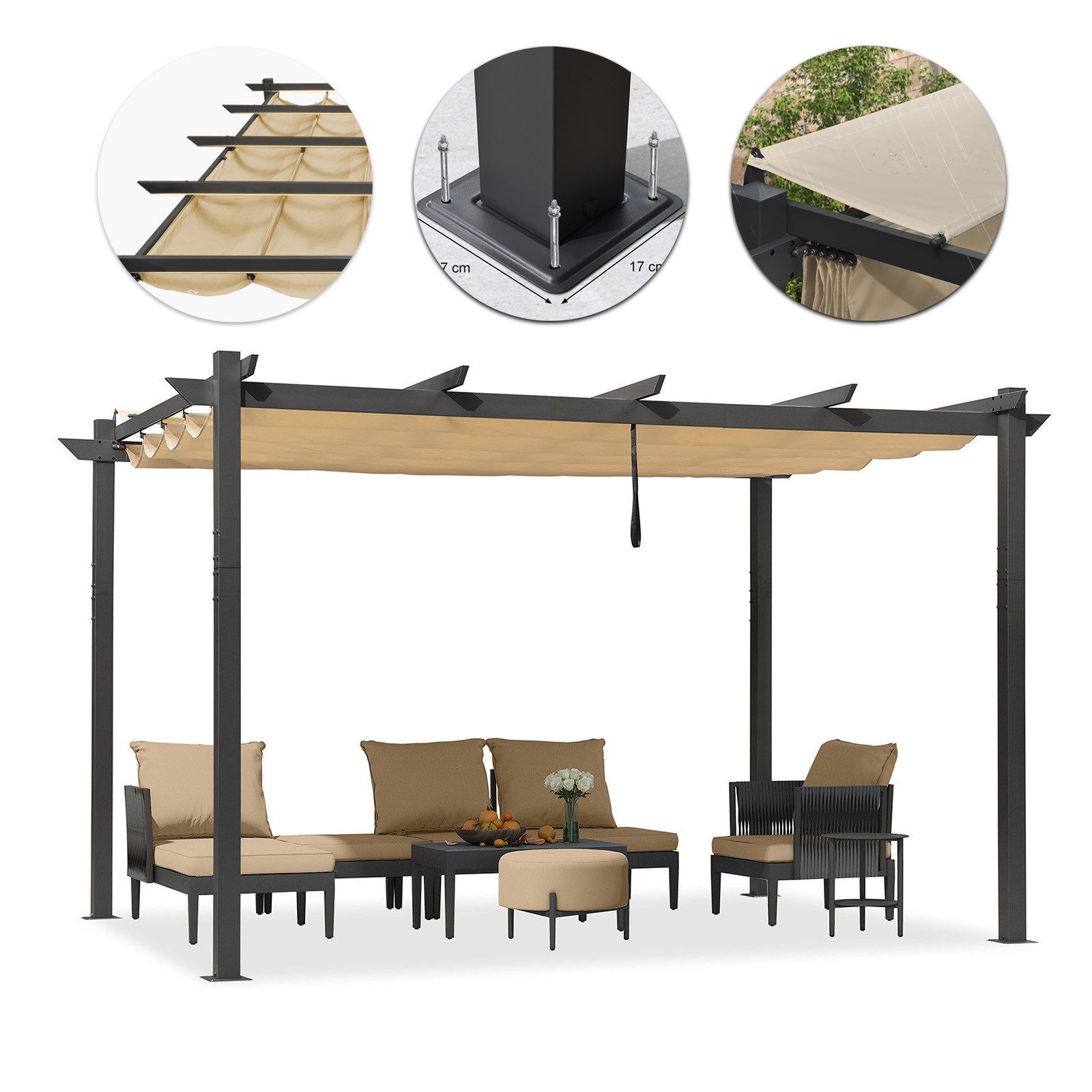 PURPLE LEAF Pergola Außenbereich Aluminium Pavillon günstig online kaufen