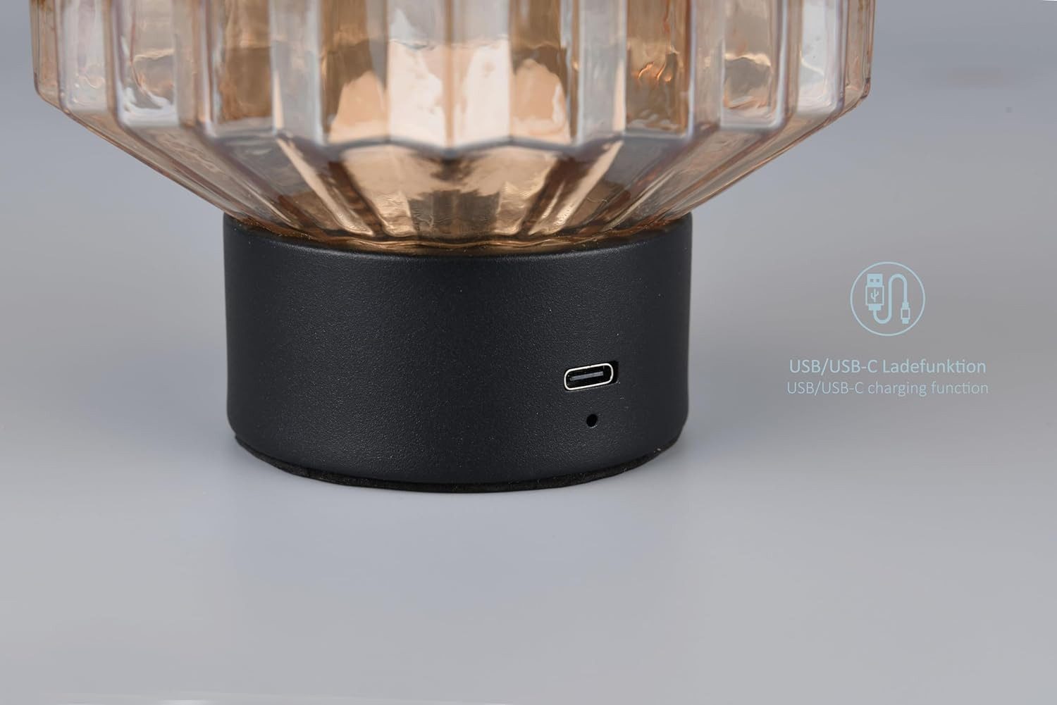 lightling LED Tischleuchte Luan, Touchfunktion, LED fest integriert, Warmweiß, aufladbar via USB-C, dimmbar, Akkubetrieb