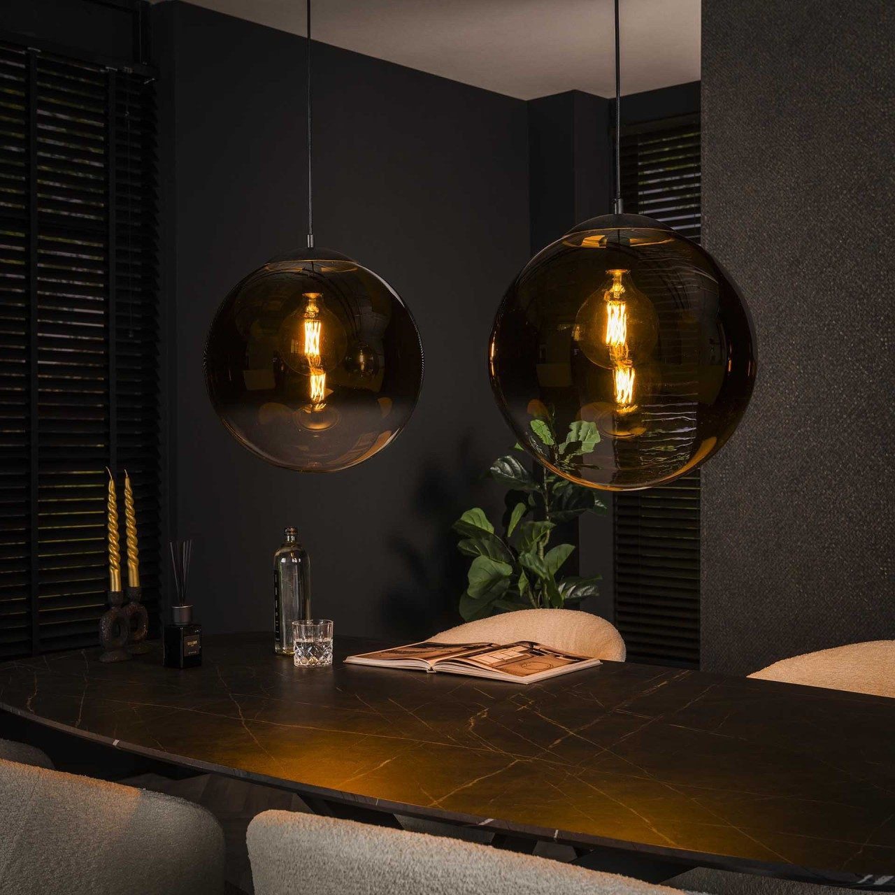 Vintagehaus Pendelleuchte Hängelampe Pendelleuchte Shaded Rauchglas XL Bubble Seifenblase, ohne Leuchtmittel