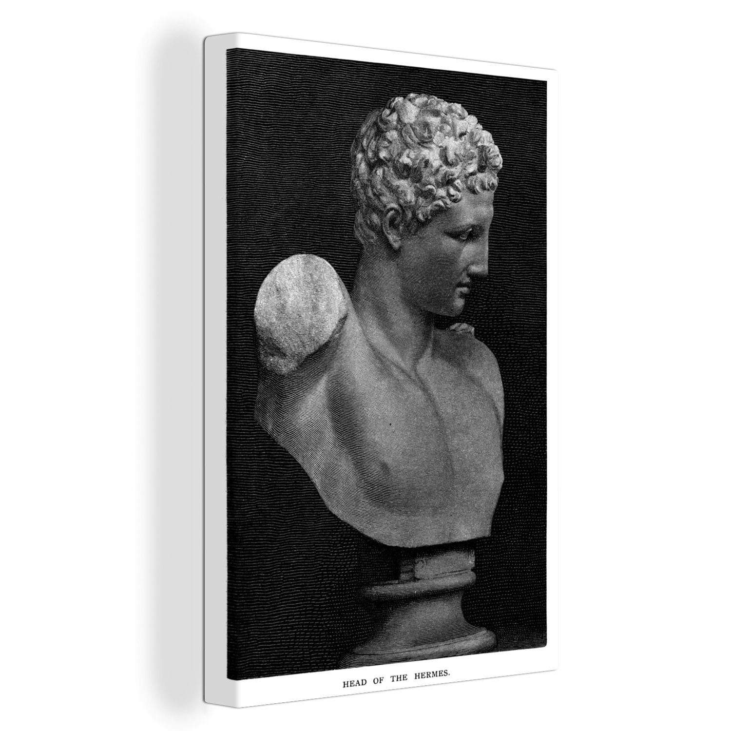 OneMillionCanvasses® Leinwandbild Abbildung einer Büste des Hermes, (1 St), Leinwandbild fertig bespannt inkl. Zackenaufhänger, Gemälde, 20x30 cm