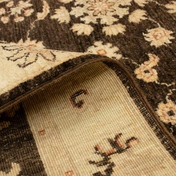 Wollteppich Ziegler Teppich handgeknüpft braun, morgenland, rechteckig, Höhe: 8 mm