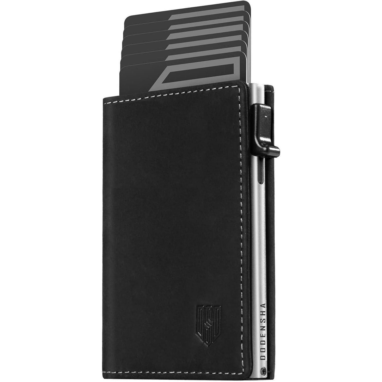 LuxusKollektion Geldbörse MagSnap Slim Wallet Herren mit Münzfach RFID Schutz SchwarzSilber