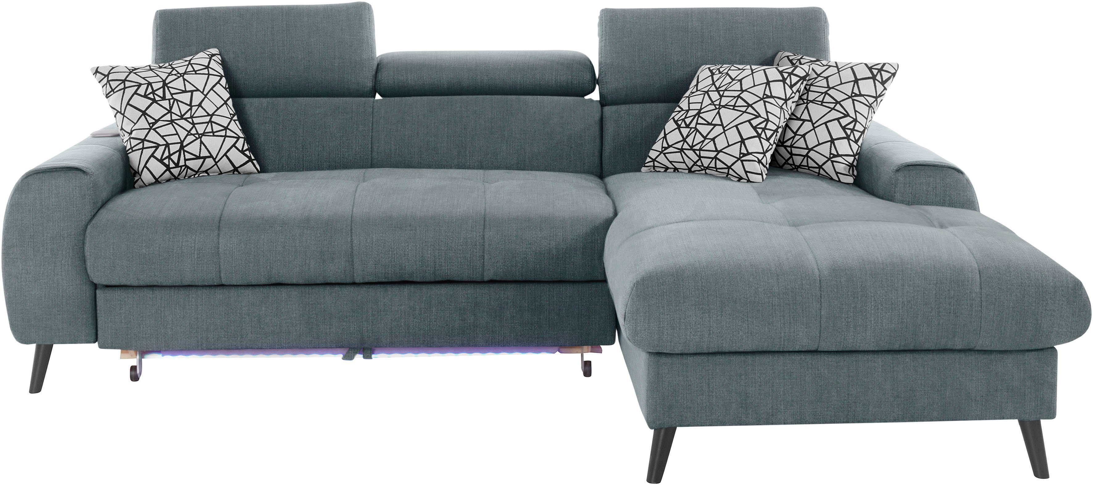 COTTA Ecksofa "Mia L-Form mit 3 Zierkissen", wahlweise mit Bettfunktion, Be günstig online kaufen