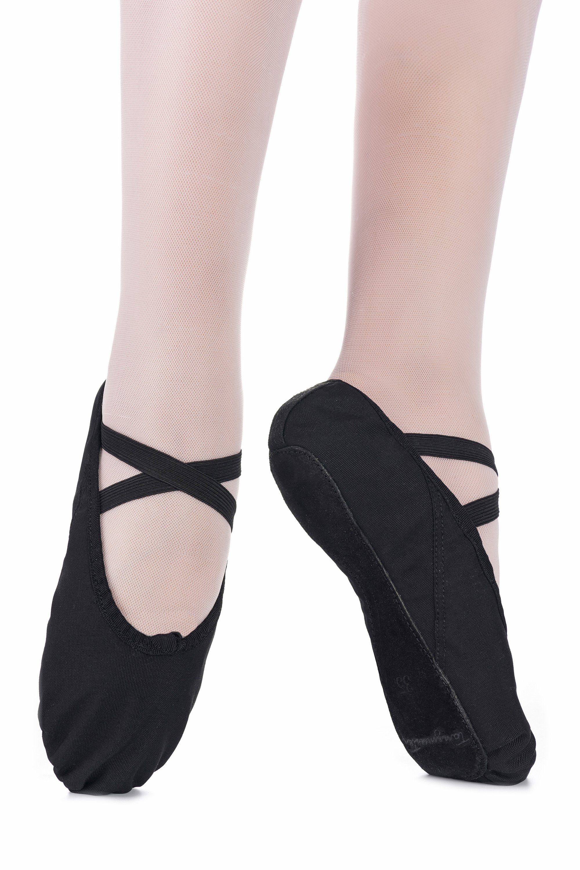 tanzmuster Ballettschuhe Dani mit ganzer Ledersohle Tanzschuh Ballettschläppchen für Mädchen – Bild 2 von 5