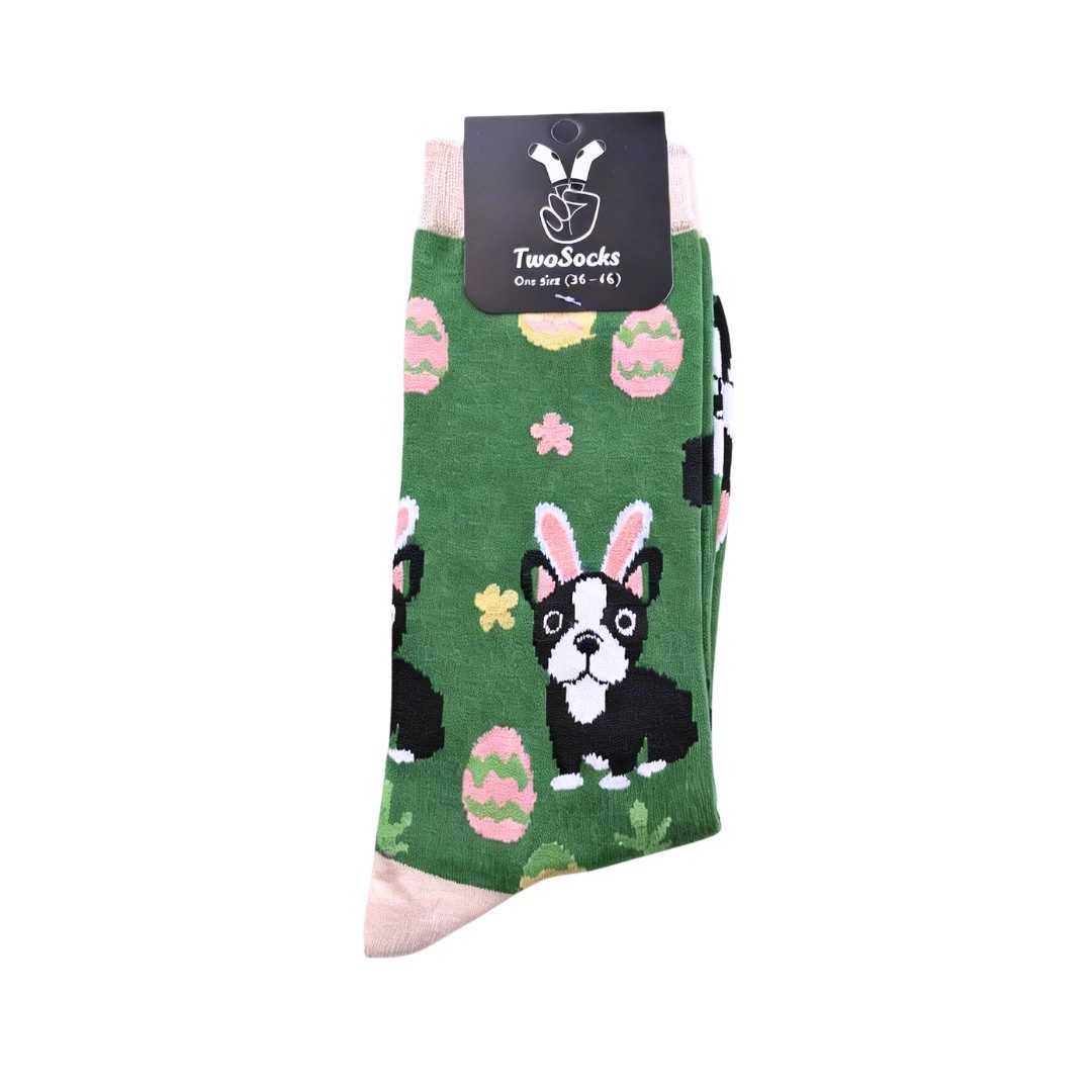 TwoSocks Freizeitsocken Ostersocken Mops lustige Socken Herren & Damen, Einheitsgröße (1-Paar)