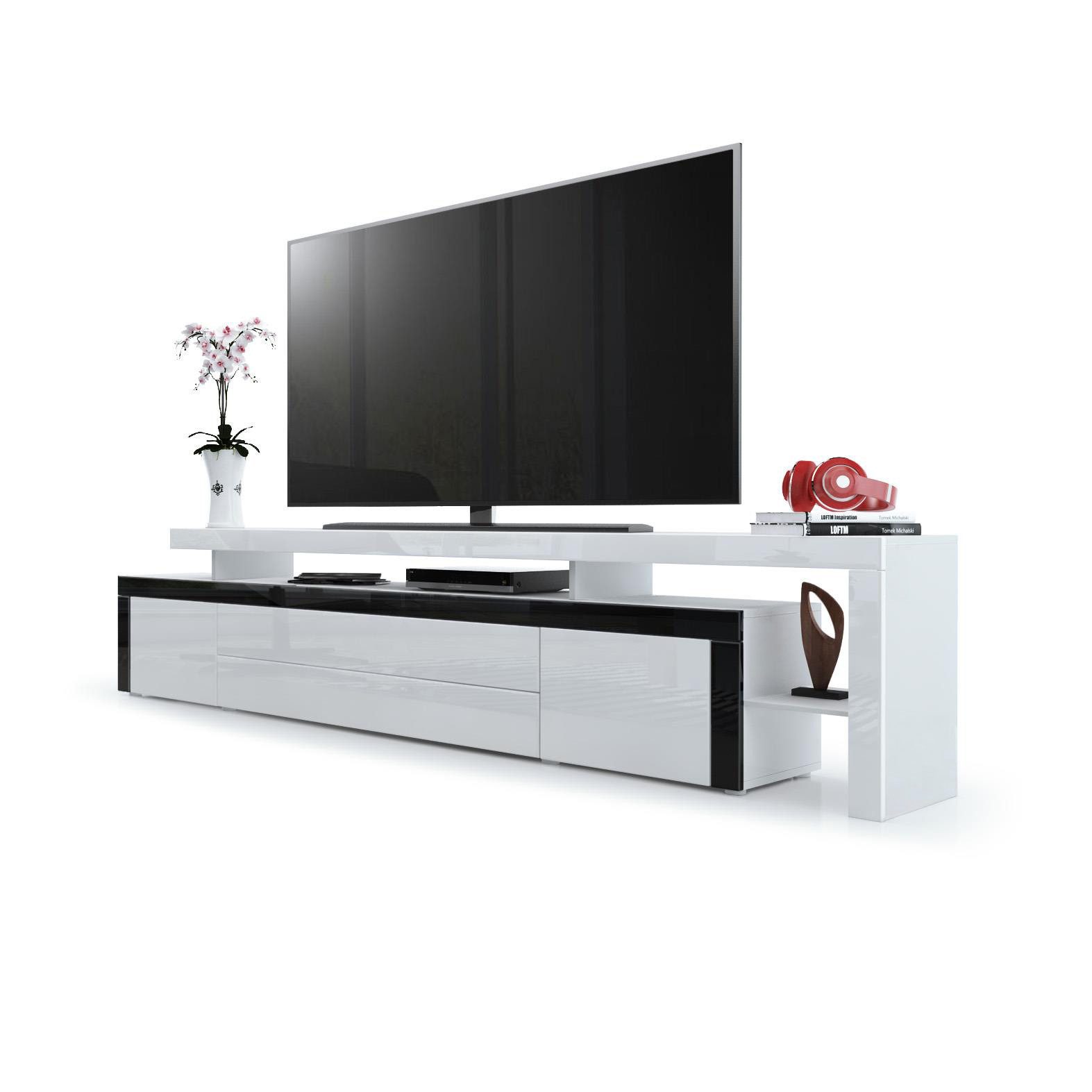 Vladon Lowboard Leon (TV-Kommode, mit zwei Türen, zwei Schubkästen und eine günstig online kaufen